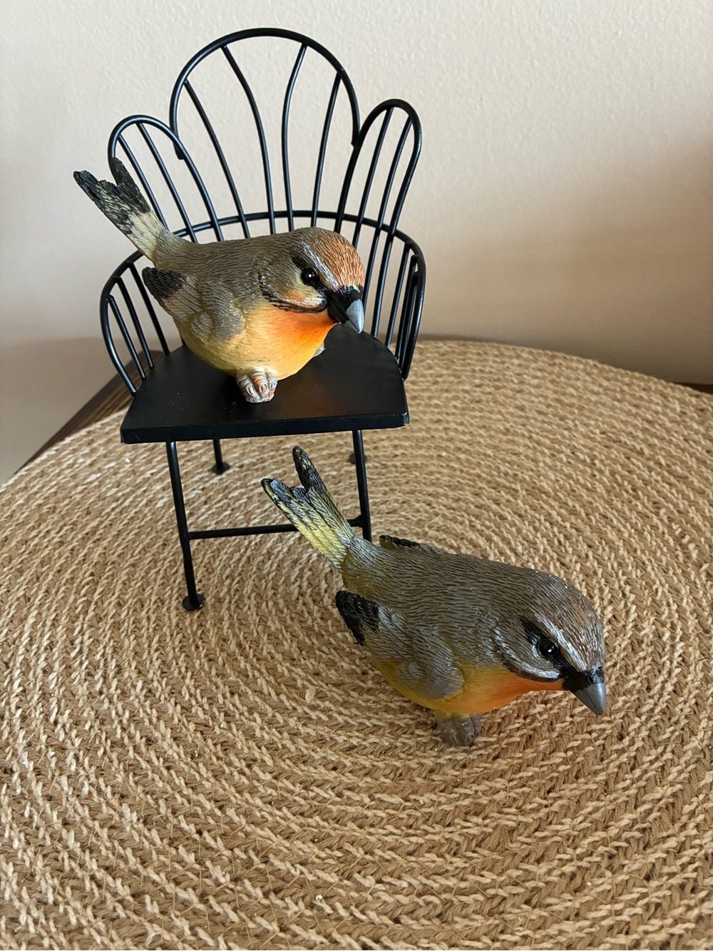 Hobby Lobby Decorative Orange and Brown Bird Figurine - Set of 2 NWOT!